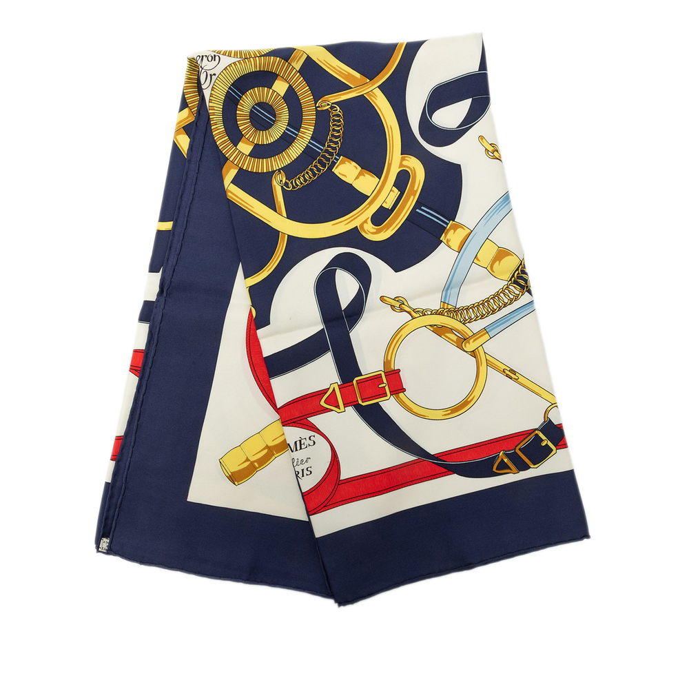 Pre-Loved Hermes Eperon D Or Silk Scarf 90